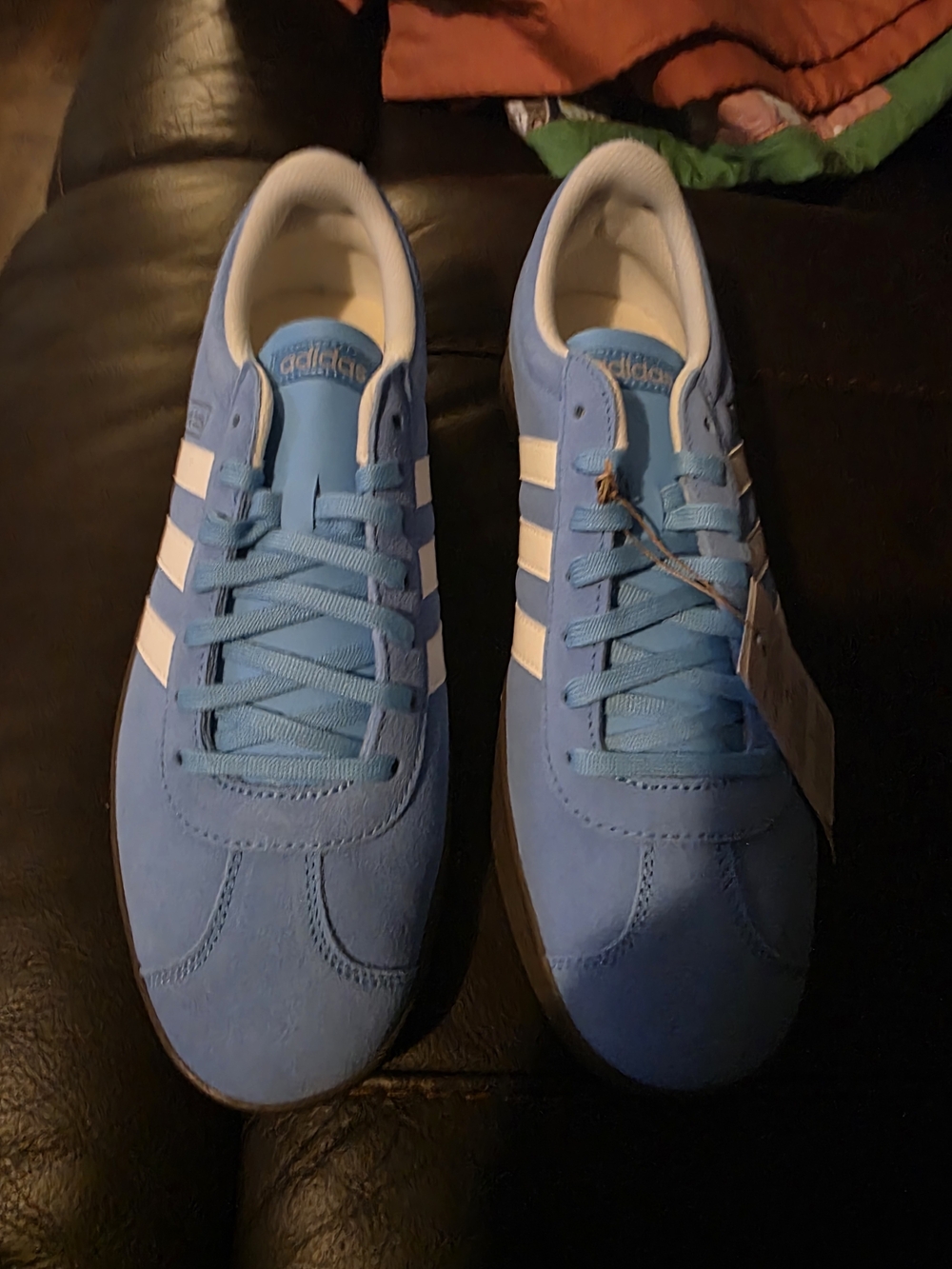 Adidas Men's VL Court 2.0 Light Blue Suede